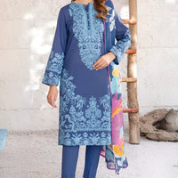 Lawn Blue Stitched Suit - Limelight