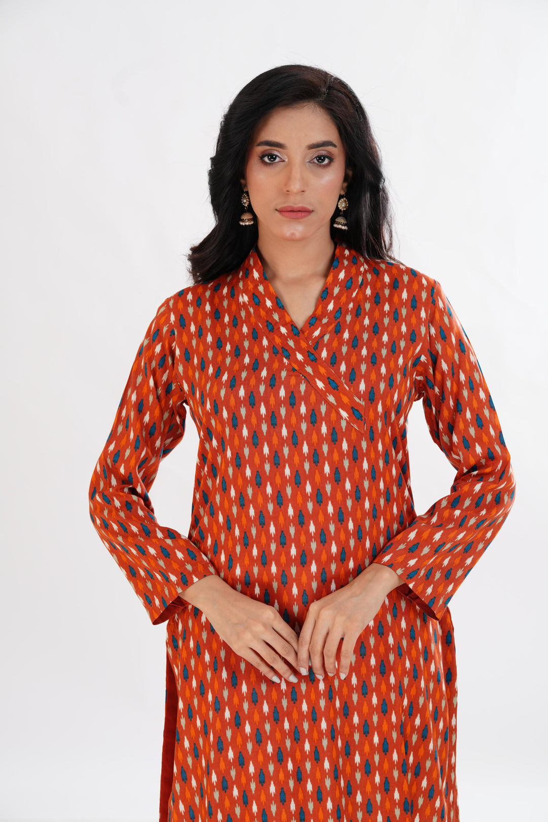Lawn Rust Kurti - Limelight