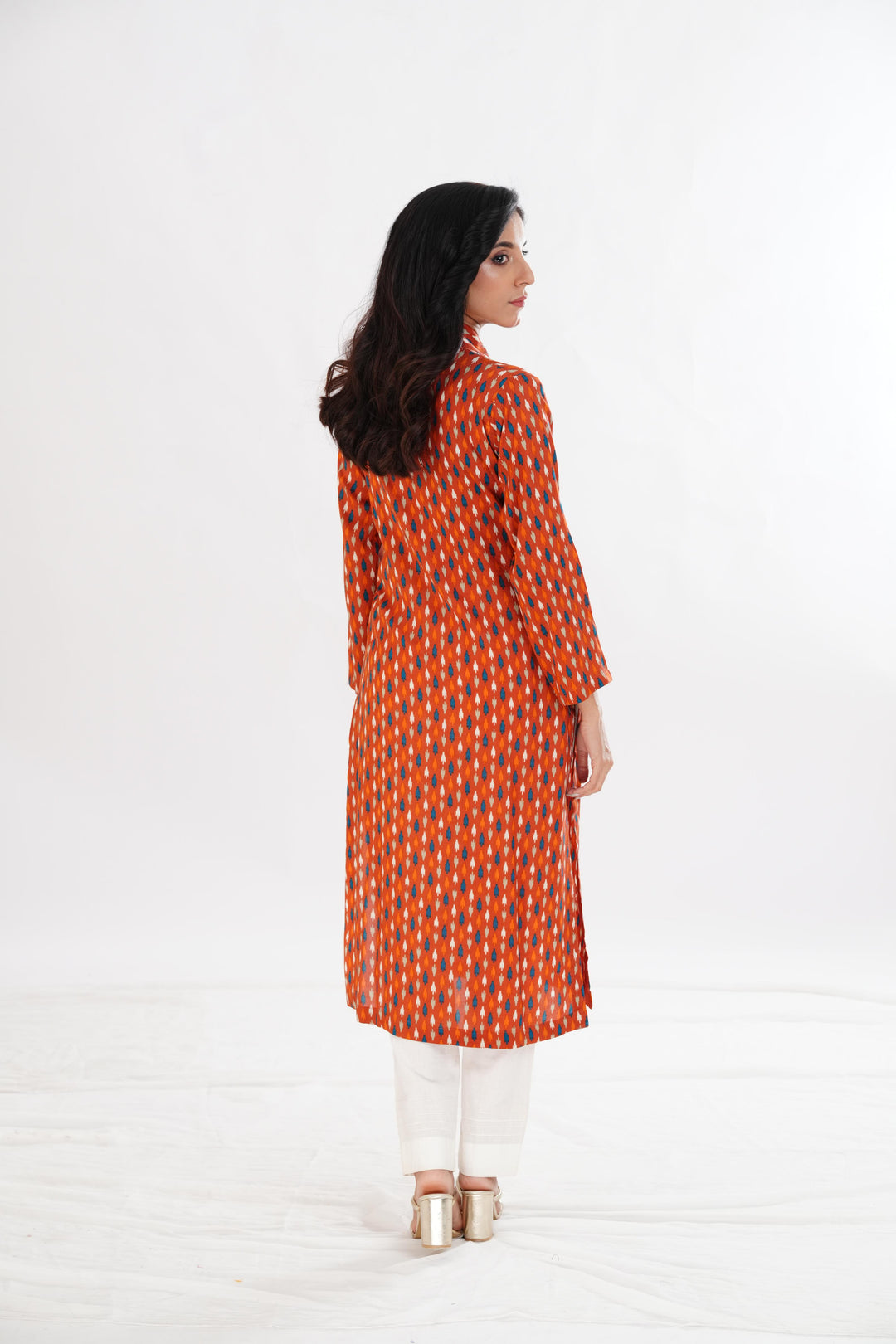 Lawn Rust Kurti - Limelight
