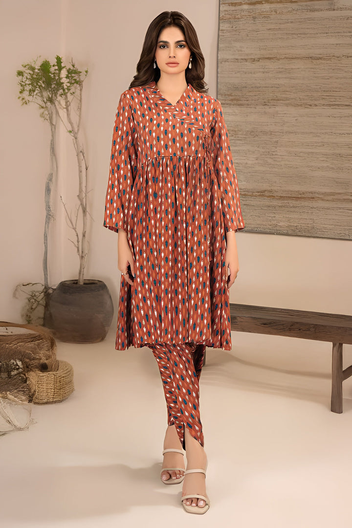 Lawn Rust Kurti - Limelight