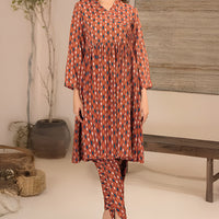 Lawn Rust Kurti - Limelight