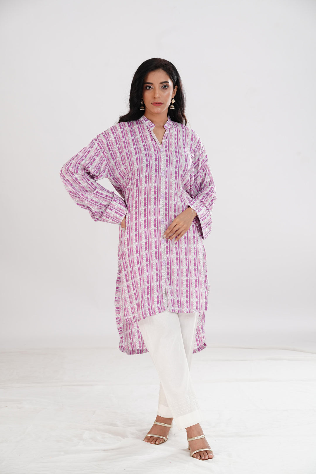 Lawn Pink Kurti - Limelight