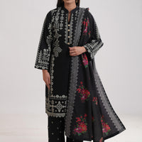 Khaddar Black Stitched Suit - Limelight