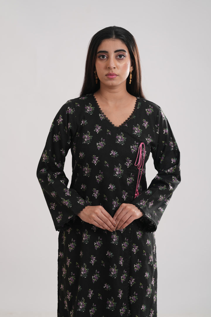 Khaddar Black Kurti - Limelight