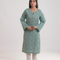 Khaddar Green Kurti - Limelight