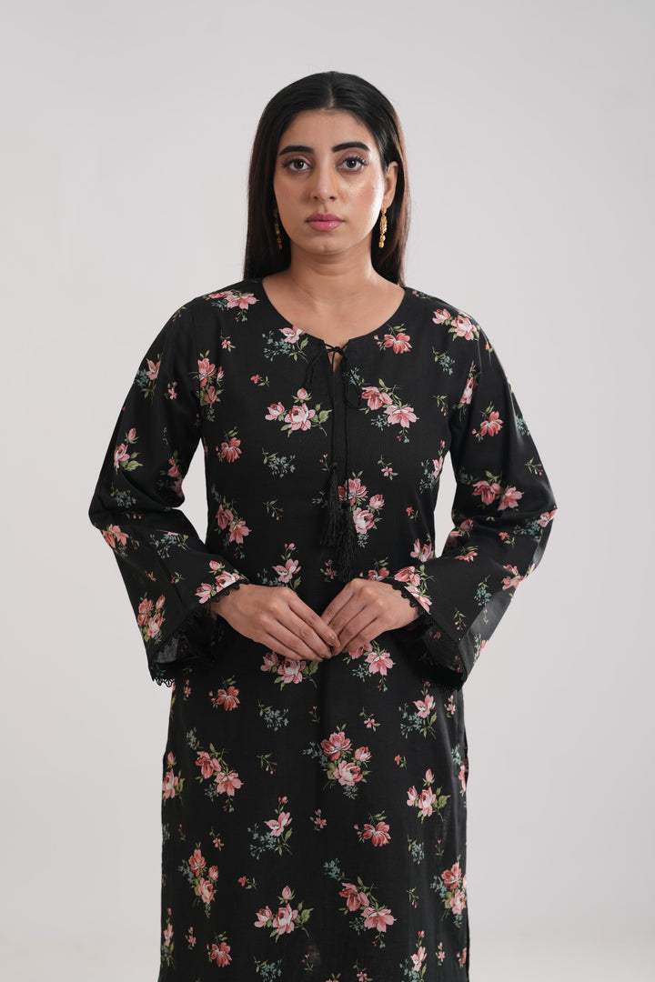 Khaddar Black Kurti - Limelight