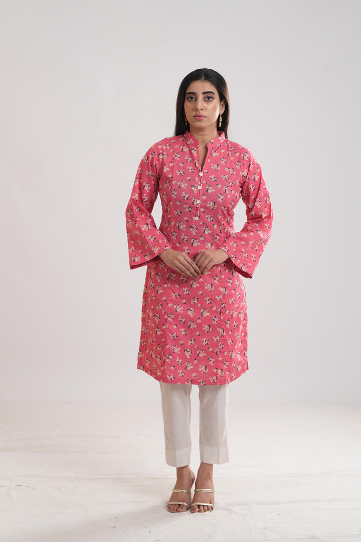 Khaddar Pink Kurti - Limelight