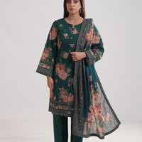 Khaddar Green Stitched Suit - Limelight