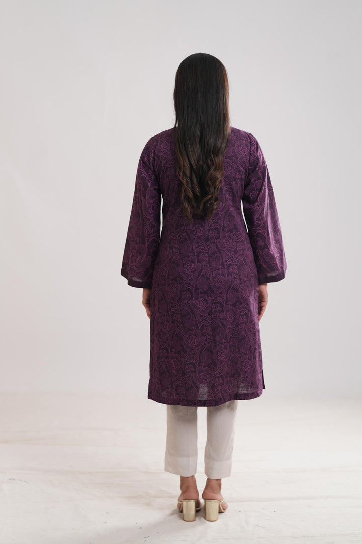 Khaddar Purple Kurti - Limelight