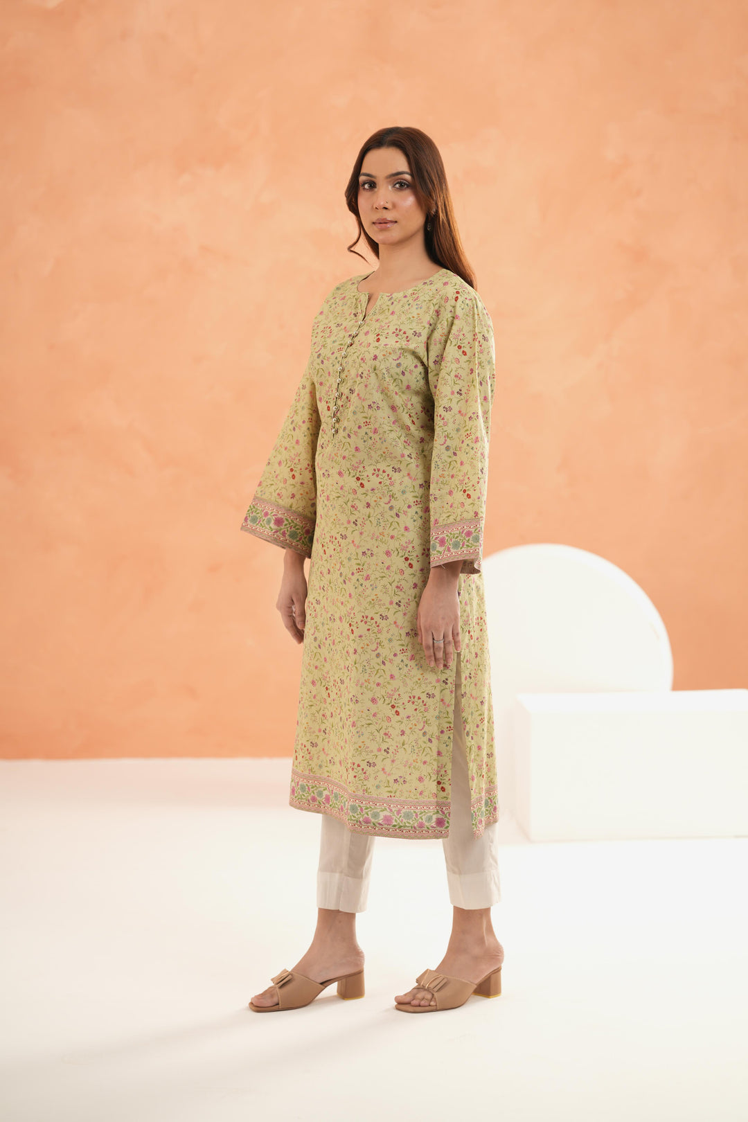 Lawn Yellow Kurti - Limelight