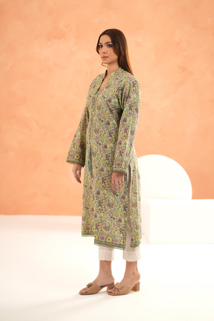 Lawn Teal Kurti - Limelight