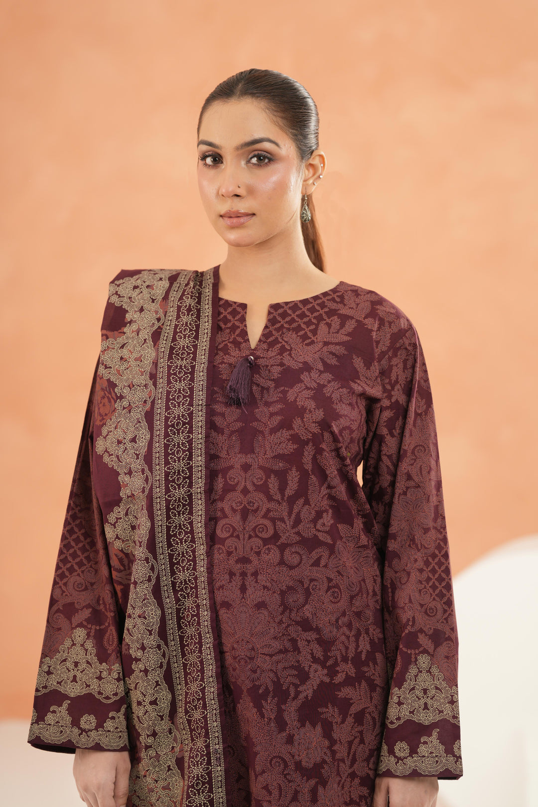Maroon Stitched Suit - Limelight