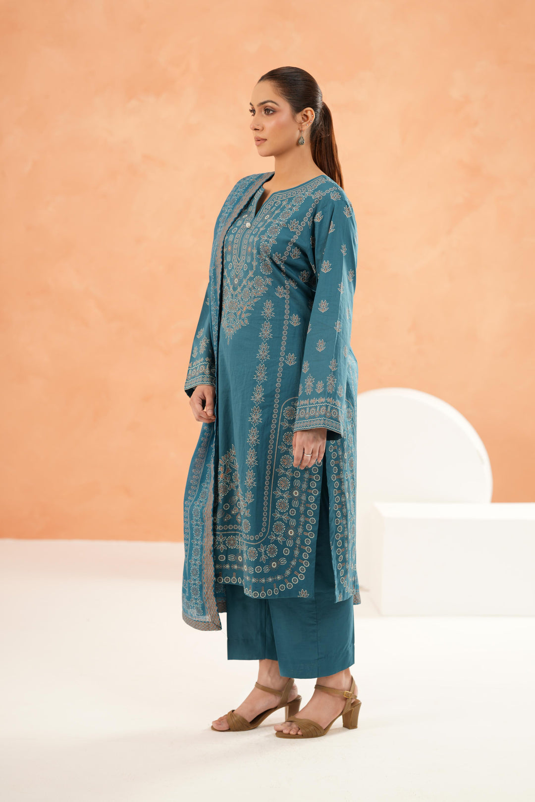 Teal Stitched Suit - Limelight