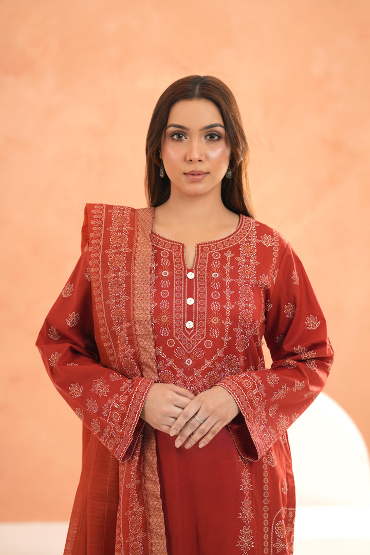 Rust Stitched Suit - Limelight