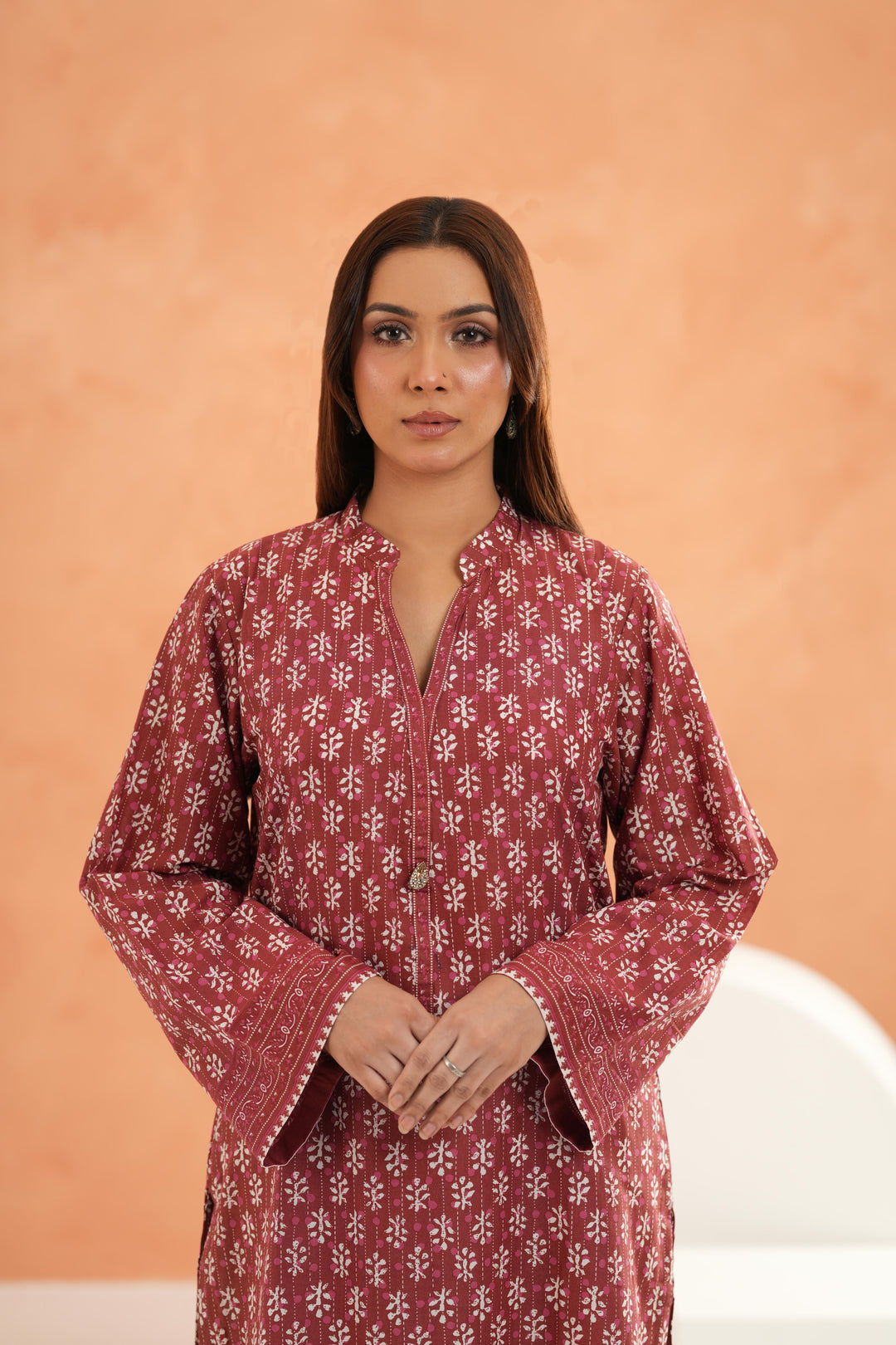 Lawn Red Kurti - Limelight