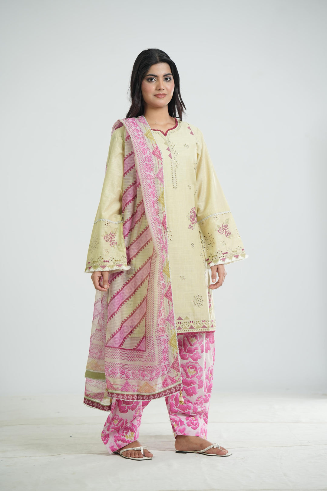 Lawn Pista Stitched Suit - Jazmin