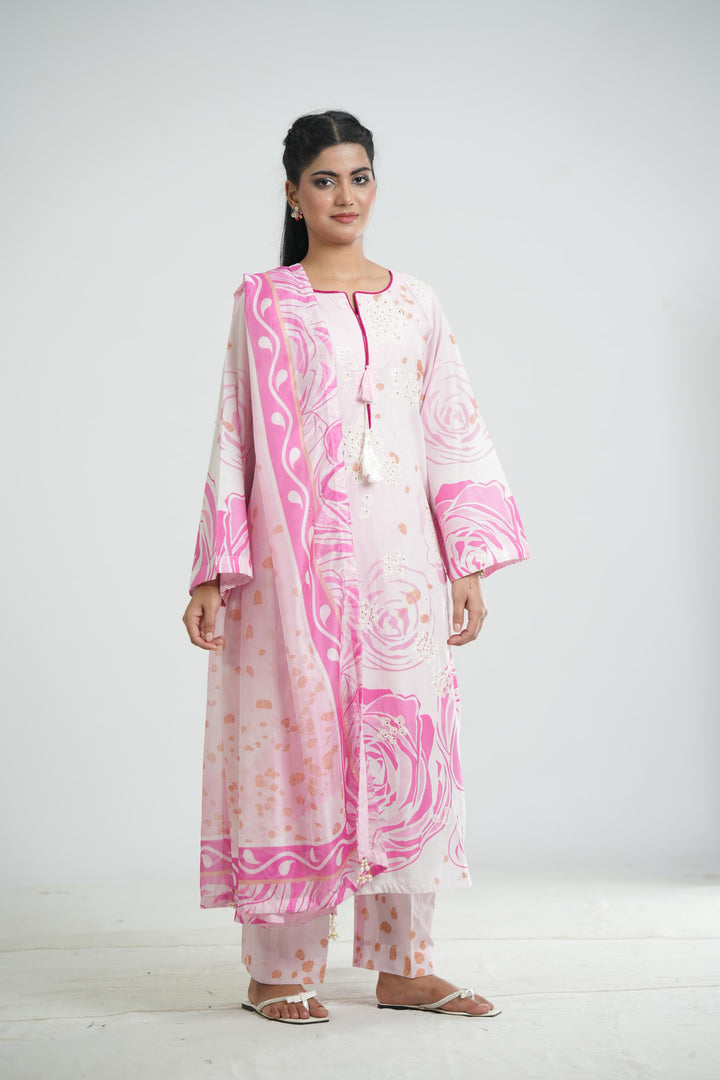 Lawn Pink Stitched Suit - Jazmin