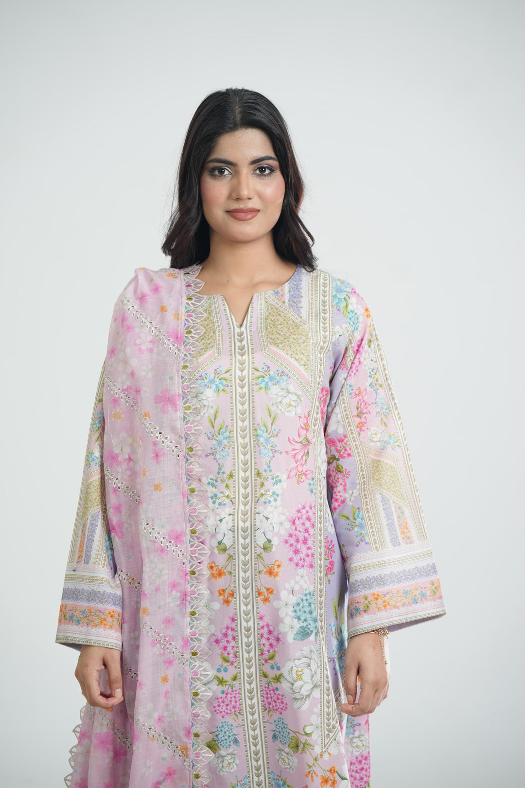 Lawn Light Purple Stitched Suit - Jazmin