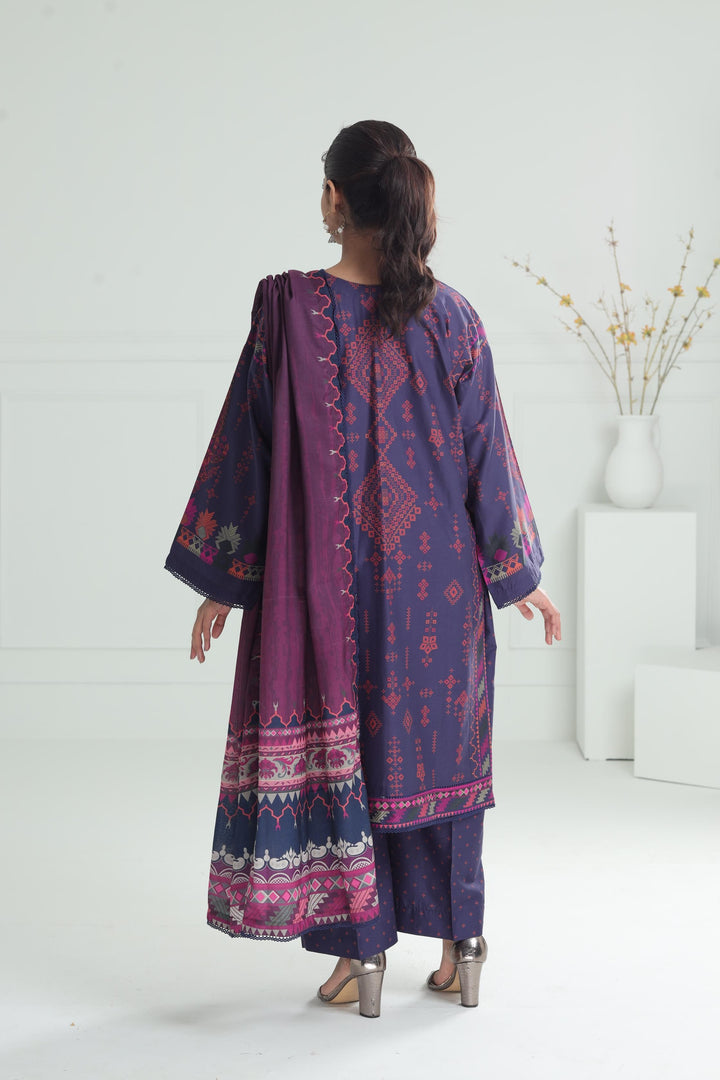 Viscose Light Purple Stitched Suit - Jazmin