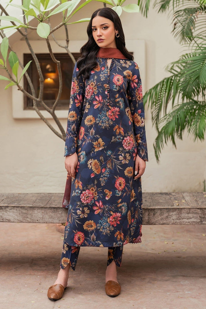 Viscose Navy Blue Stitched Suit - Jazmin