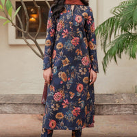 Viscose Navy Blue Stitched Suit - Jazmin