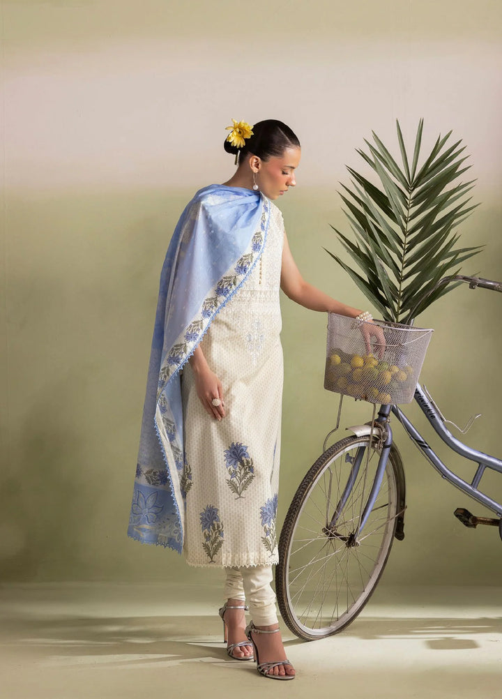 Printed Lawn Beige Unstitched Suit - Gul Ahmed
