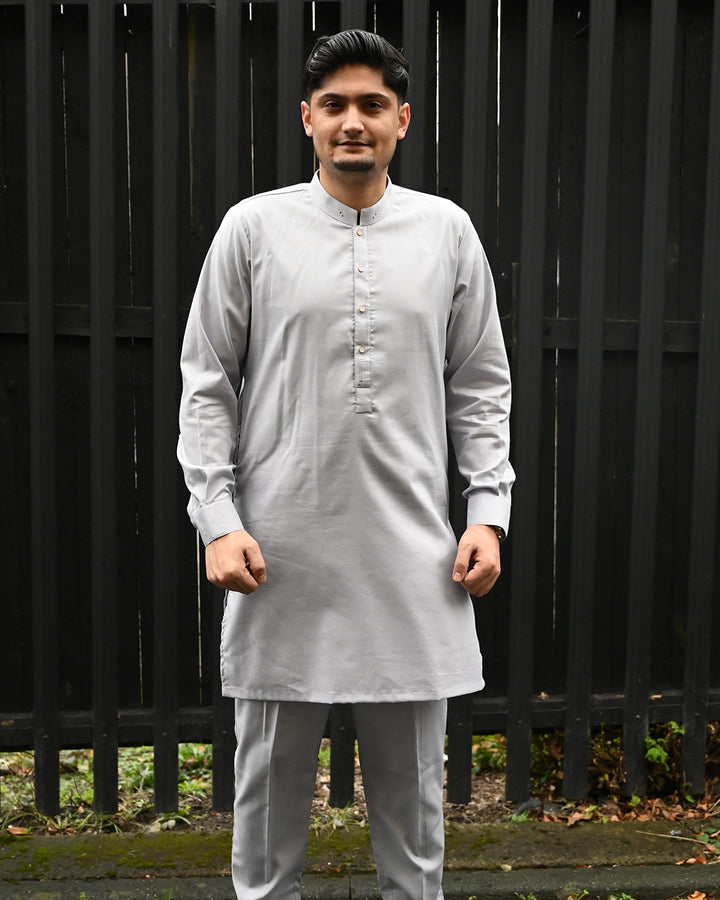 Cotton Plus Grey Kurta Trouser - President by Gul Ahmed