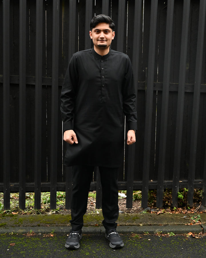 Cotton Plus Black Kurta Trouser - President by Gul Ahmed
