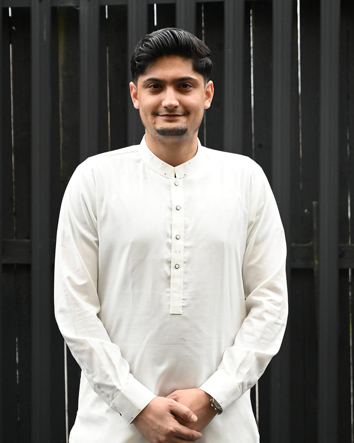 Cotton Plus Off White Kurta Trouser - President by Gul Ahmed