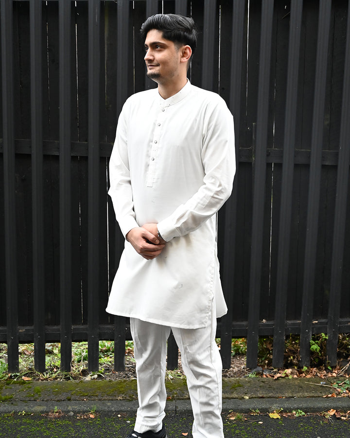 Cotton Plus Off White Kurta Trouser - President by Gul Ahmed