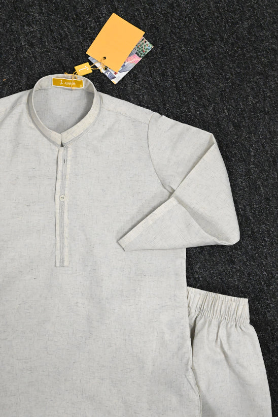 Polyester Cream Kurta Trouser- J. Junaid Jamshed