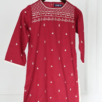 Red Stitched Suit - Ochre