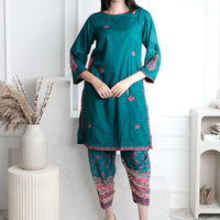 Dobby Green Stitched Suit - J. Junaid Jamshed