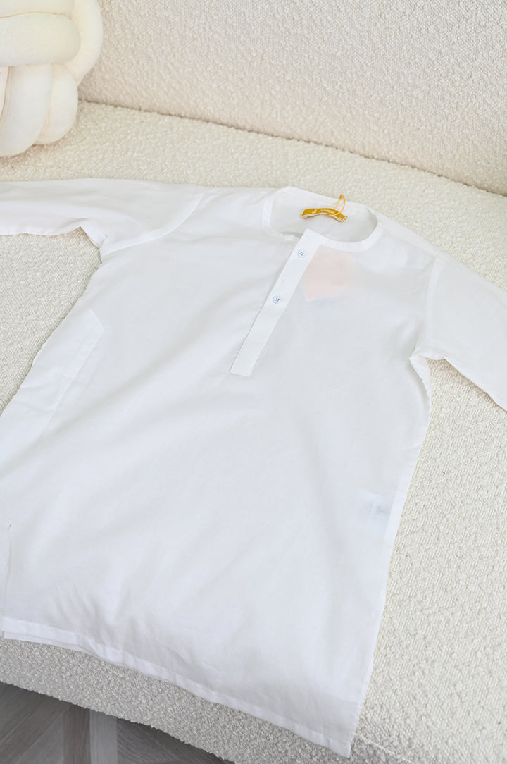 Cotton White Kurta - J. Junaid Jamshed