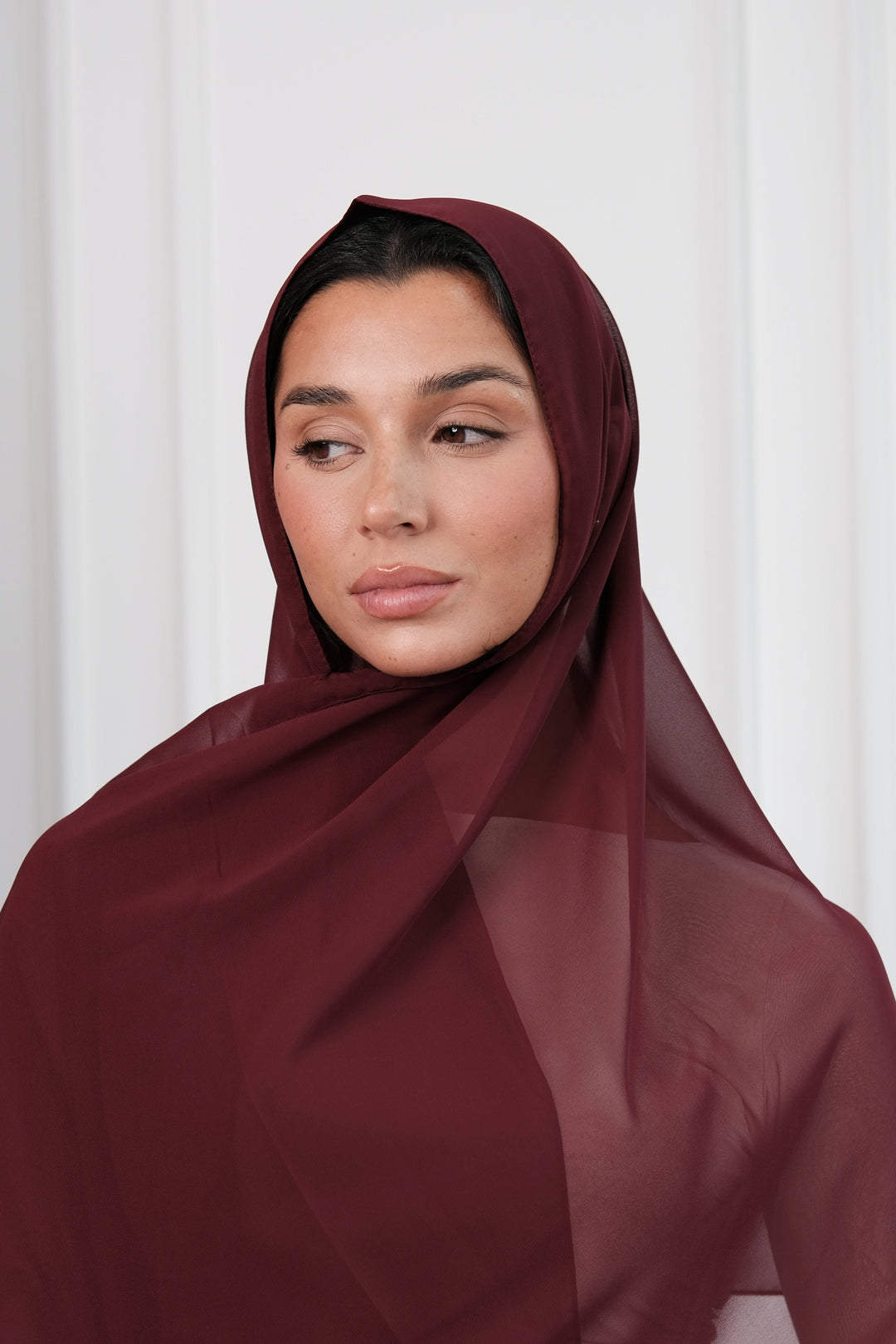Burgundy Chiffon Hijab