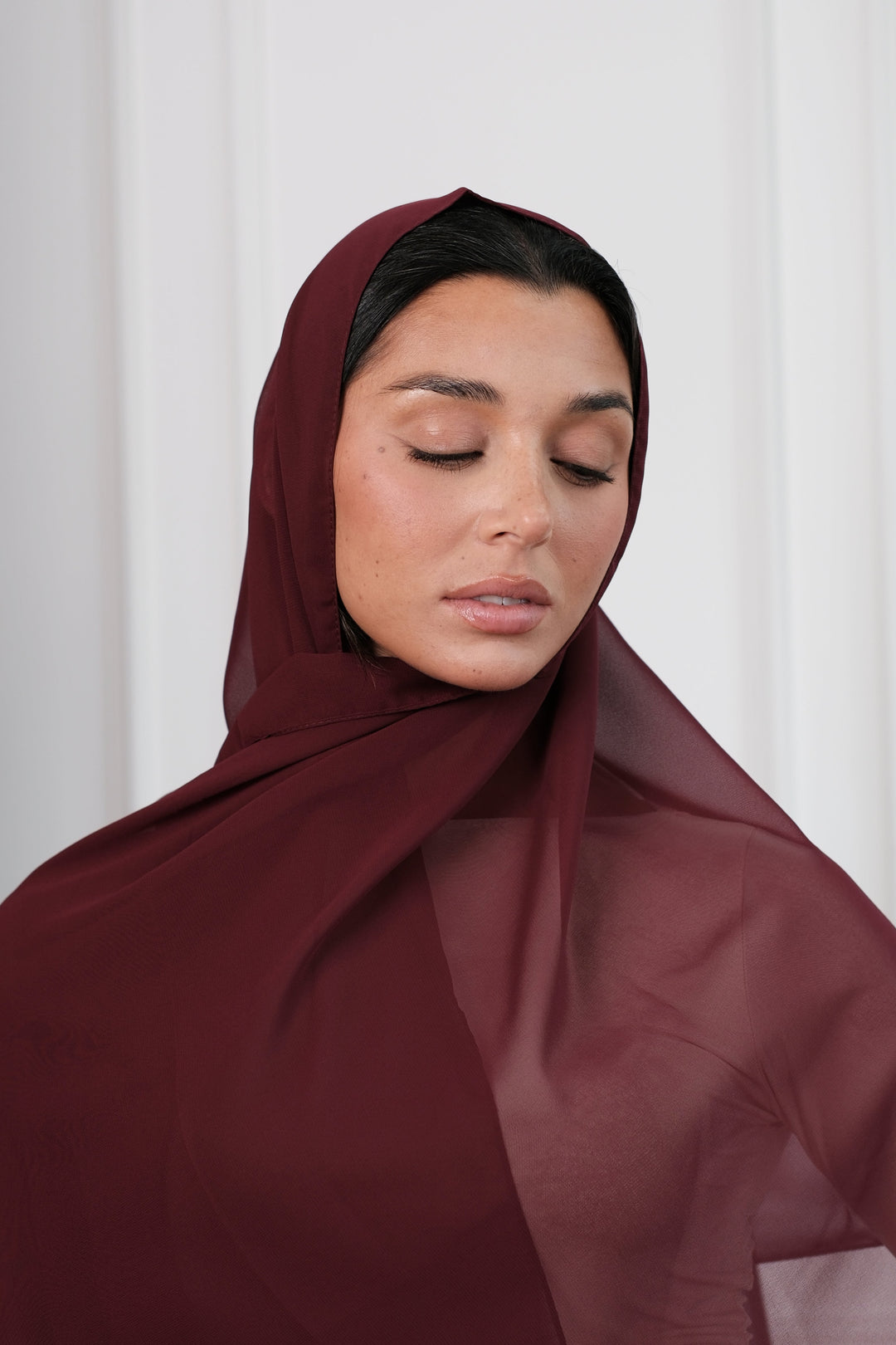 Burgundy Chiffon Hijab