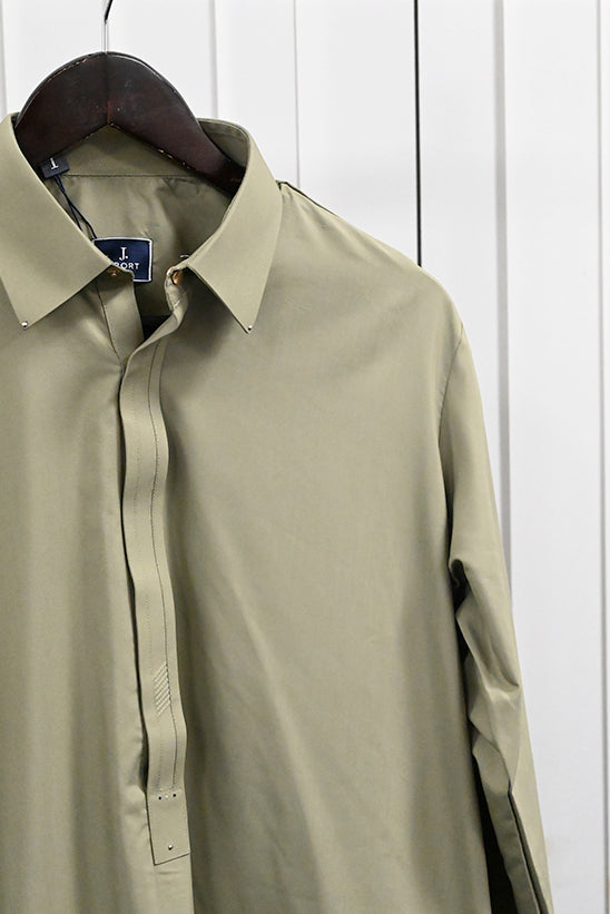 Blended Olive Jubba- J. Junaid Jamshed