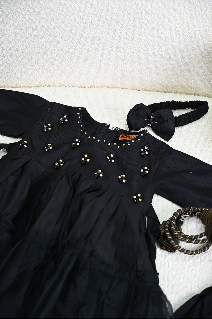Black & Gold Stitched Suit - Senorita