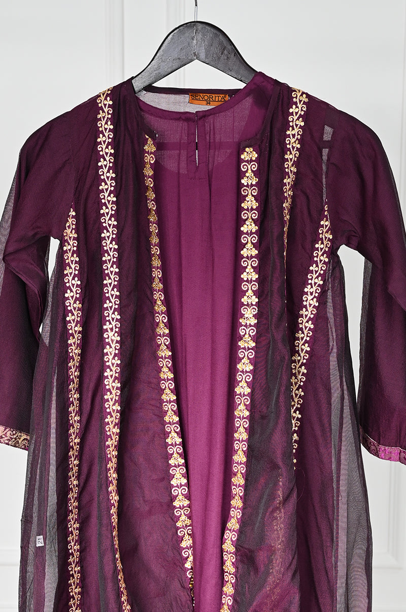 Magenta Stitched Suit - Senorita