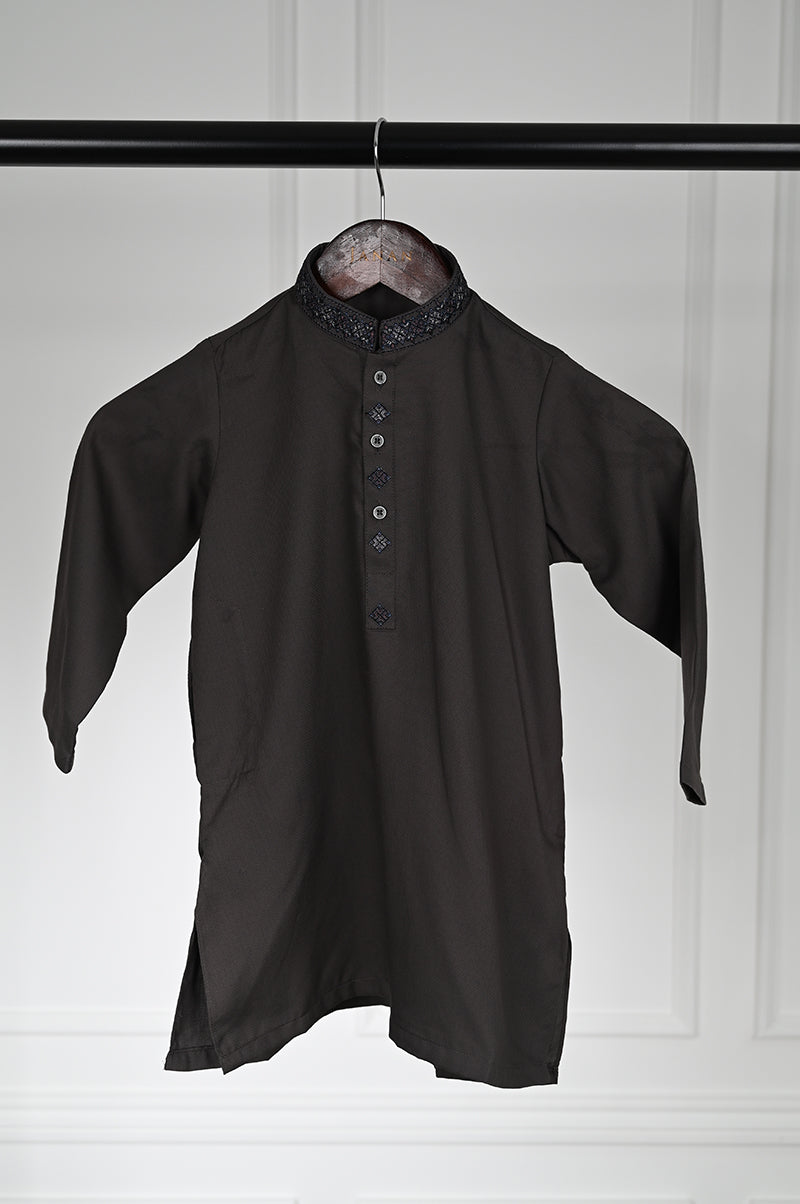 Blended Grey Kurta - J. Junaid Jamshed