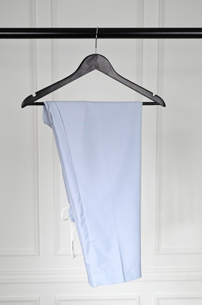 Polyester Sky Blue Kurta Trouser - J. Junaid Jamshed