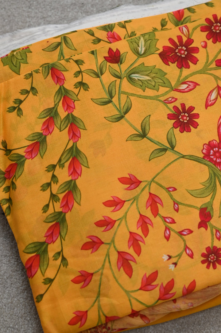 Lawn Yellow Unstitched Suit - Maria B Eid Basic