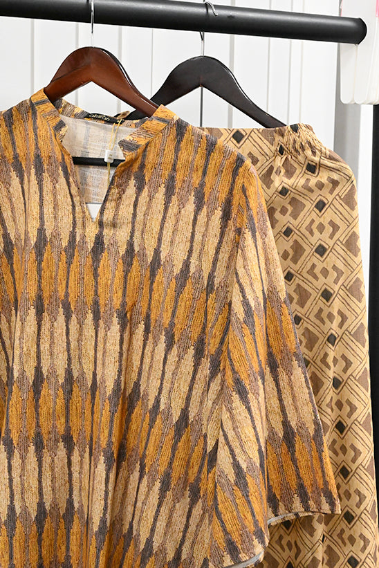 Slub Khaddar Brown Stitched Suit - Almirah