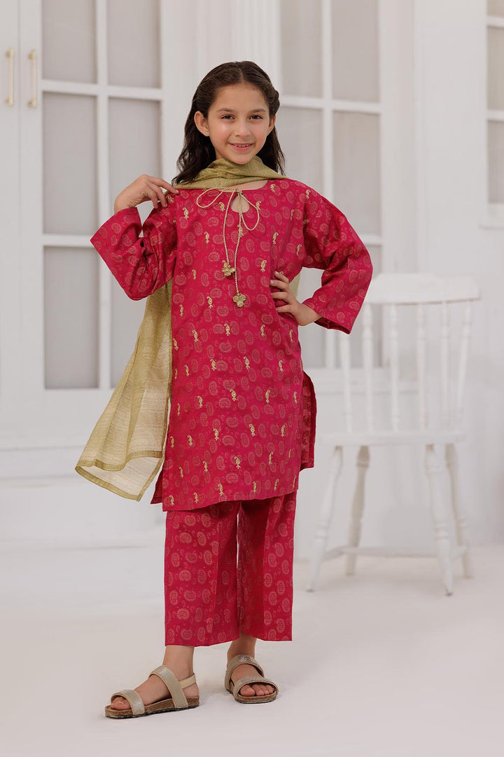 Cotton Jacquard Gold Stitched Suit - Senorita