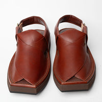 Plain Red Peshawari Chappal - J. Junaid Jamshed