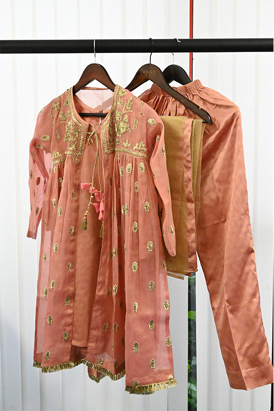 Gold & Pink Stitched Suit - Senorita