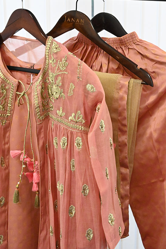 Gold & Pink Stitched Suit - Senorita