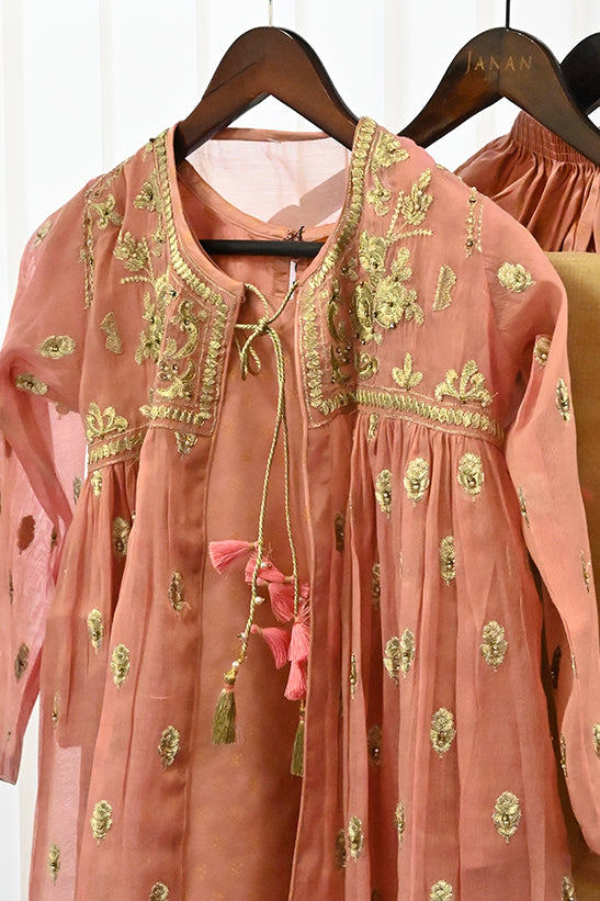 Gold & Pink Stitched Suit - Senorita