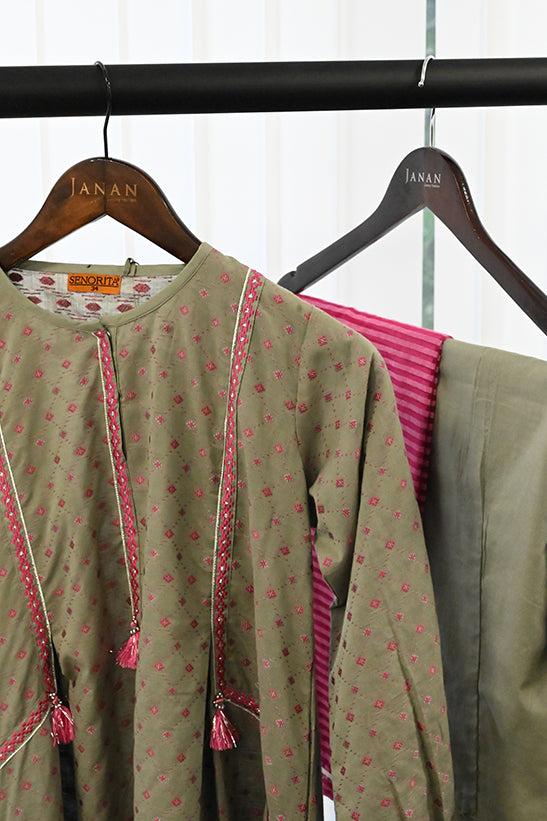 Grey Stitched Suit - Senorita