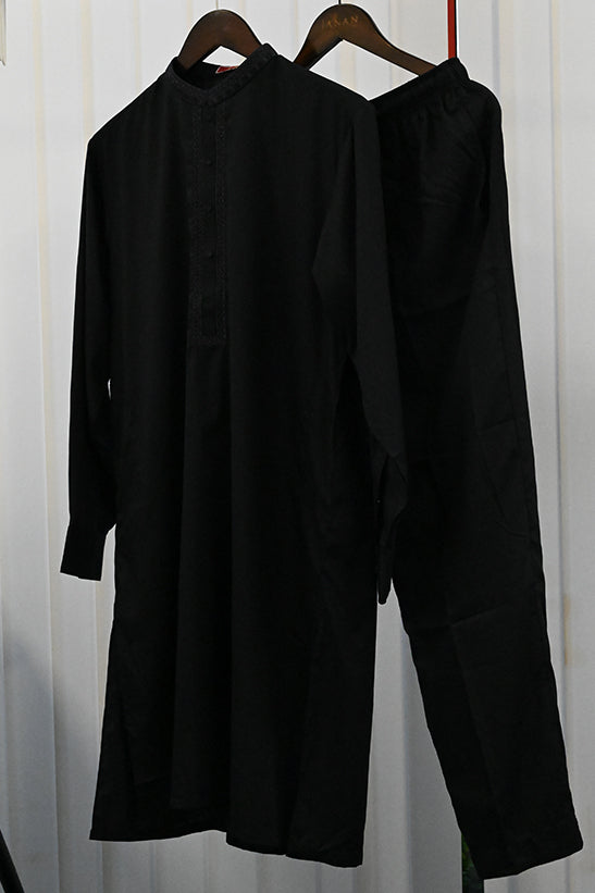 Blended Navy Blue Kurta Trouser- J. Junaid Jamshed
